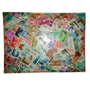 Vintage 333 International Pictorial Stamp Collection Collage Bildermarken Art
